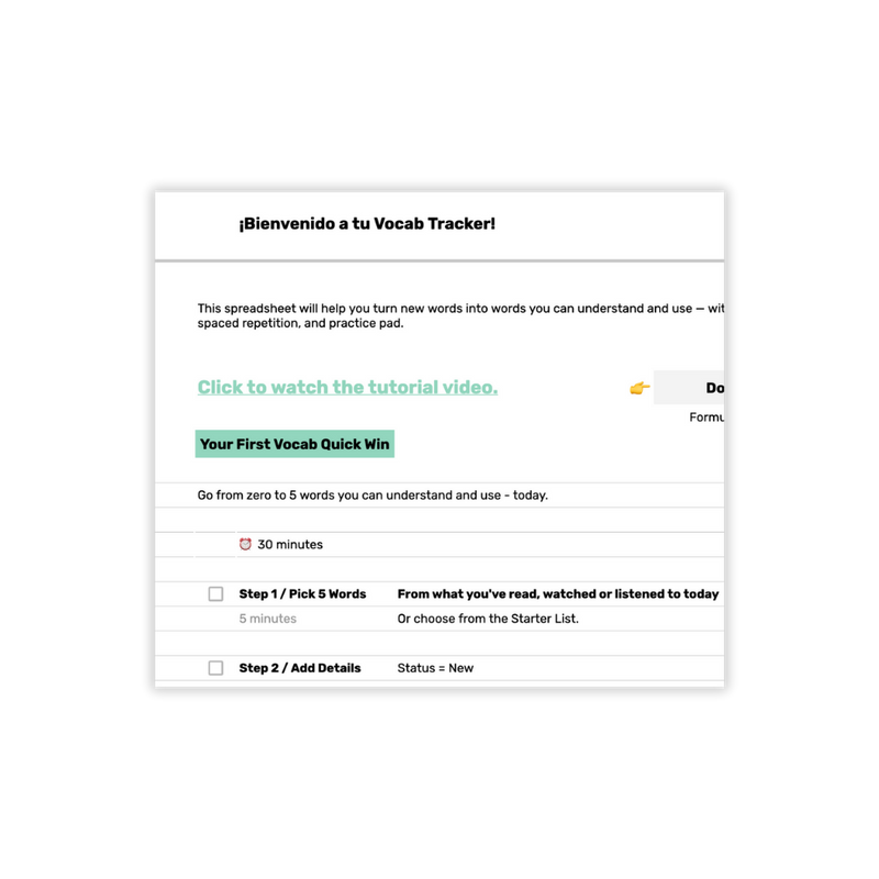 Spanish Vocabulary Tracker