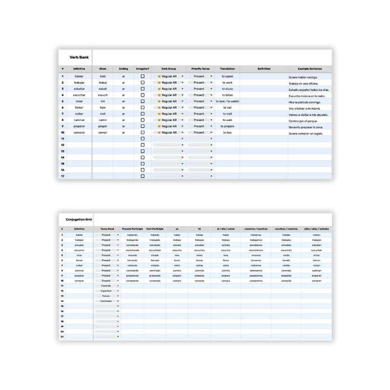 Spanish Conjugation Tracker