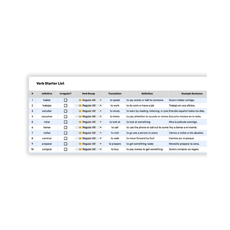 Spanish Conjugation Tracker