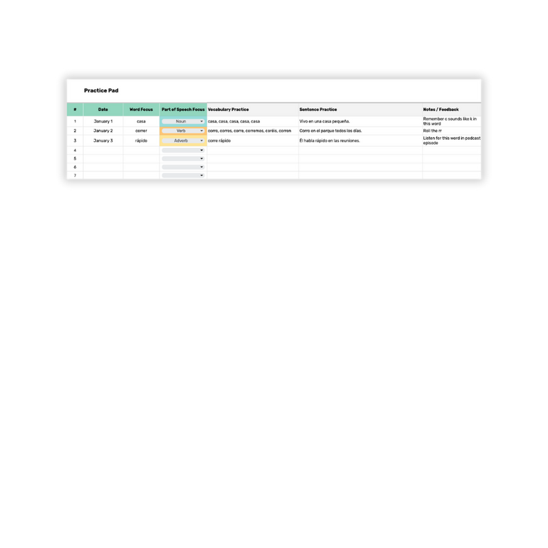 Spanish Vocabulary Tracker