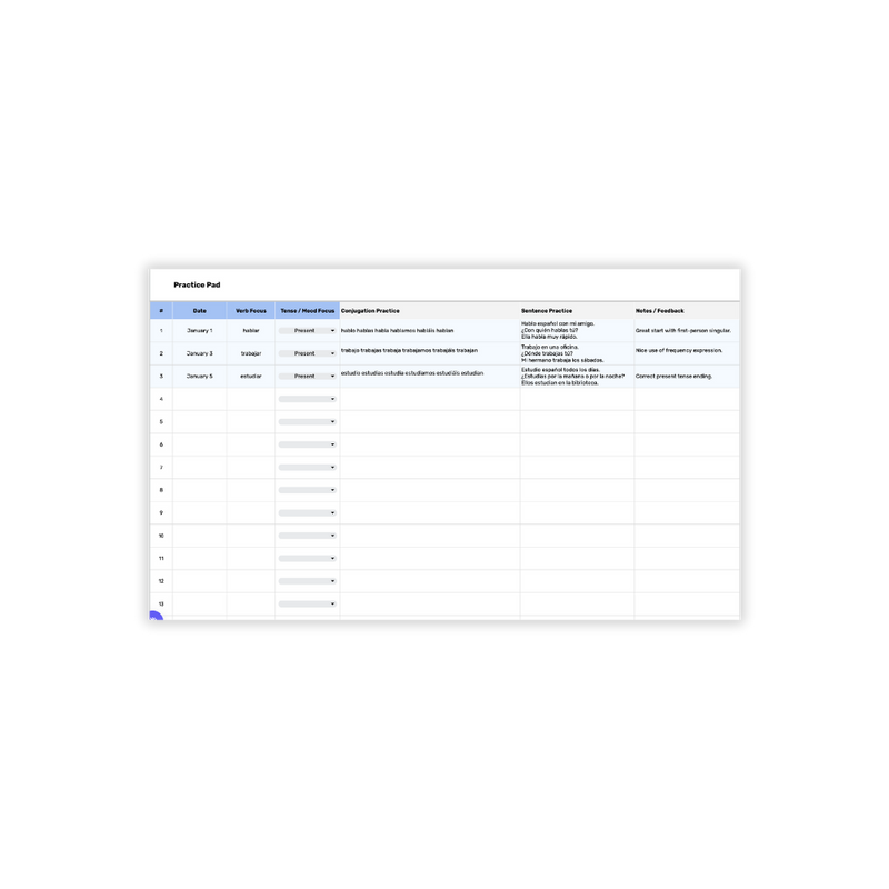 Spanish Conjugation Tracker