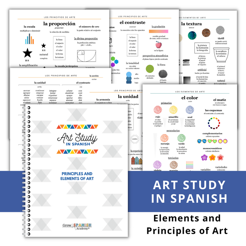 Art Study in Spanish | Elements and Principles of Art