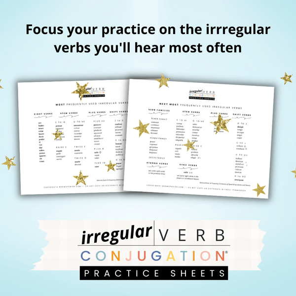 Spanish Irregular Verb Conjugation Practice Sheets