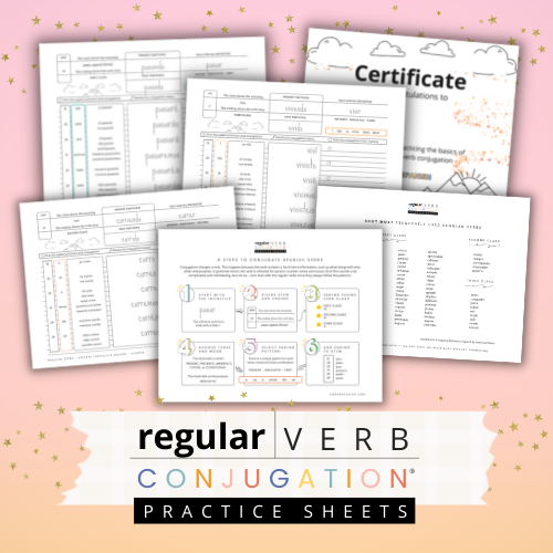 Spanish Regular Verb Conjugation Practice Sheets